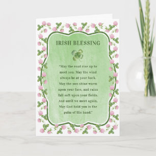 Purple Clover   St Patrick's Day Irish Blessing Card