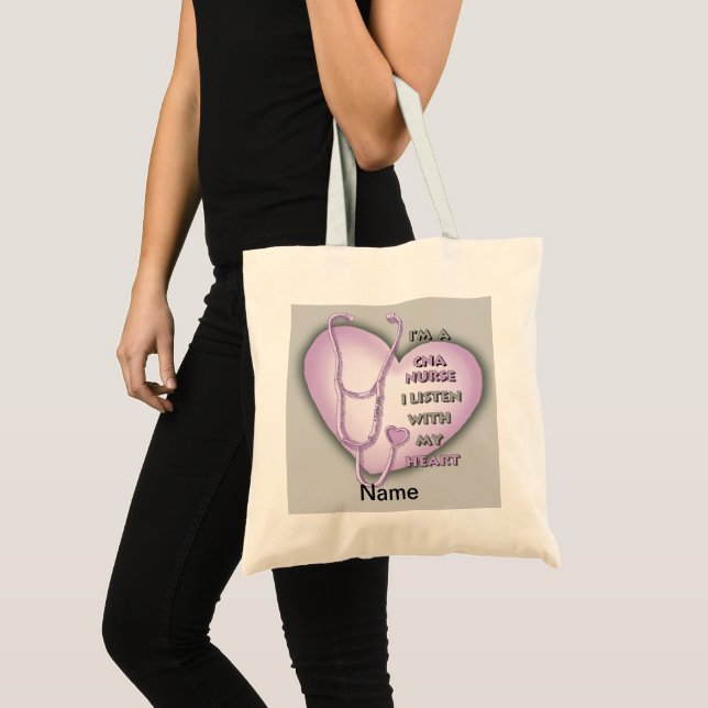 Purple CNA Nurse Tote Bag (Front (Product))