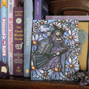 Purple Coffee Witch Daisy Art                      Postcard