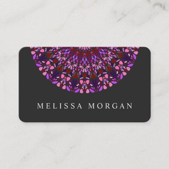Purple Colorful Magic Mandala Business Card (Front)