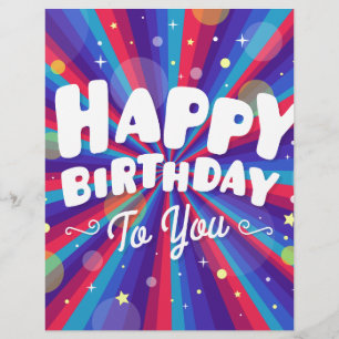 Purple Colour burst happy birthday to you