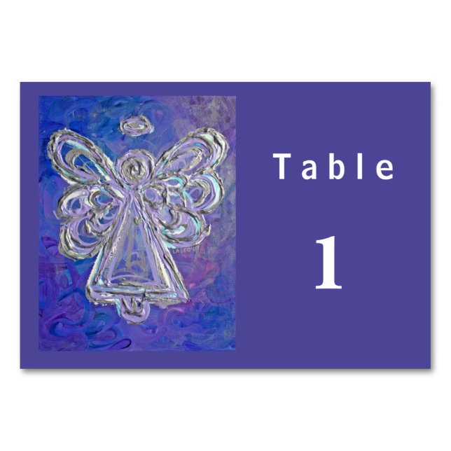 Purple Colour Series Angel Custom Table Cards (Back)