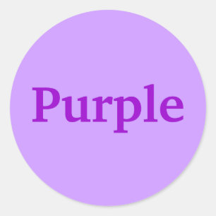 Purple Colour Word on Lavender Stickers