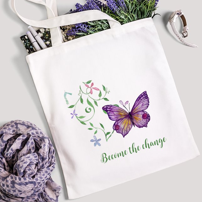 Purple coloured butterfly Tote Bag (Purple colored butterfly Tote Bag
)