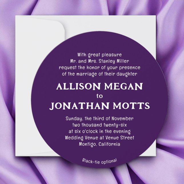 Purple Colourful Contemporary Wedding Invitation (Creator Uploaded)
