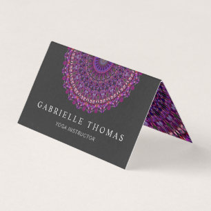 Purple Colourful Floral Mandala Business Card