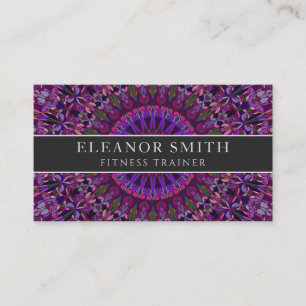 Purple Colourful Floral Mandala Business Card