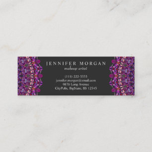 Purple Colourful Floral Mandala Mini Business Card