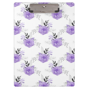 Purple Colourful Flower Botanical Floral Clipboard