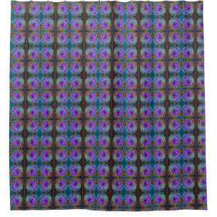 Purple Colourful Groovy Abstract Retro Liquid Swir Shower Curtain