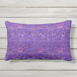 Purple Colourful Grunge Outdoor Lumbar Pillow