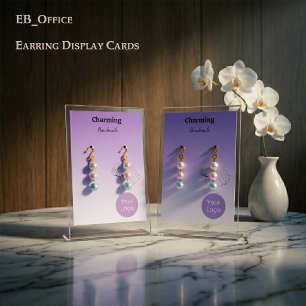 Purple Colours, Pretty Girl Face Earring Cards