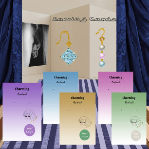 Purple Colours, Pretty Girl Face Earring Cards