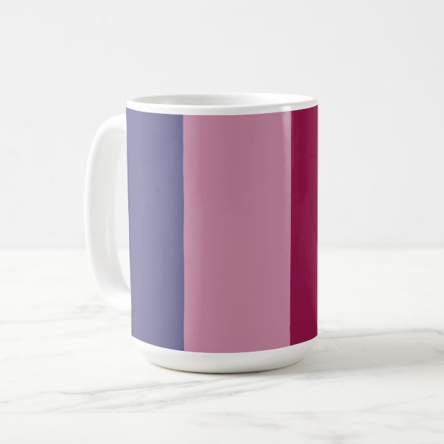 Purple colours stripes coffee mug (Front Left)