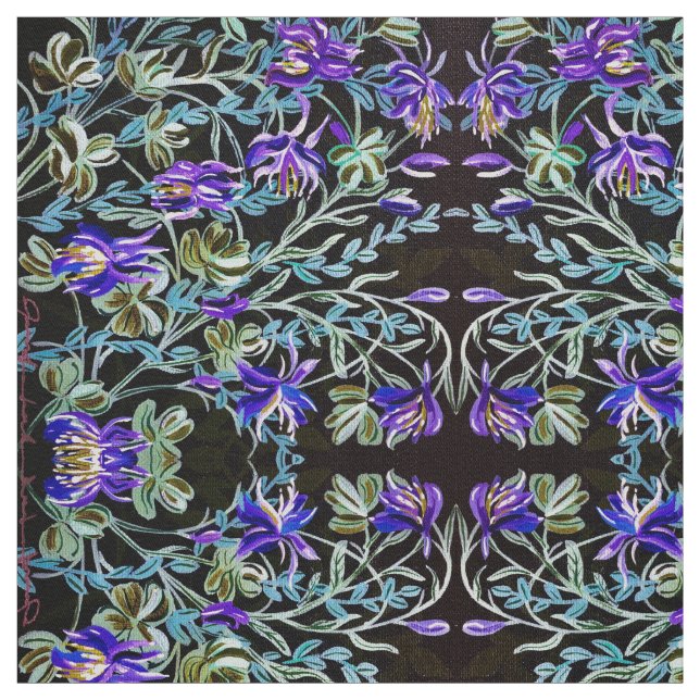 Purple Columbine Fabric (Swatch)
