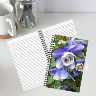 Purple Columbine Flowers Floral Notebook