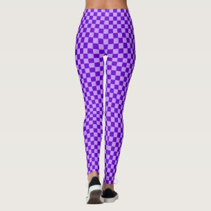Purple Combination Chequerboard by Shirley Taylor Leggings