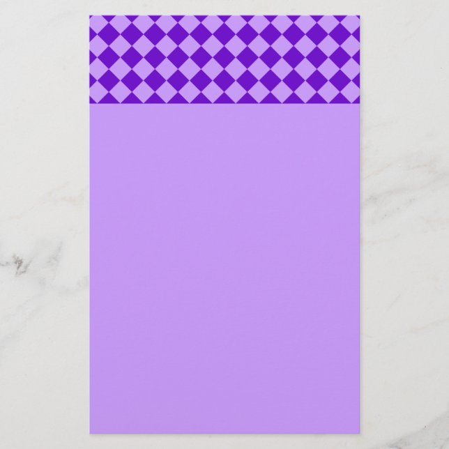 Purple Combination Diamond Pattern by STaylor Stationery (Front)