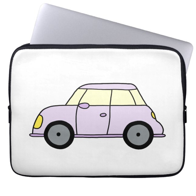 Purple Compact Car Laptop Sleeve (Front)