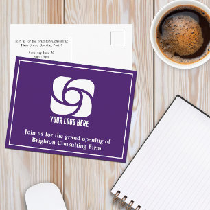 Purple Company Advertising Business Logo Postcard