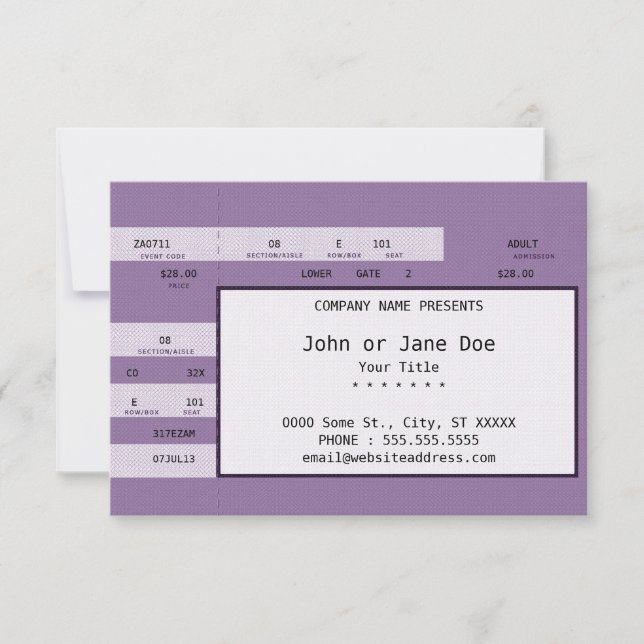 purple concert ticket (Front)