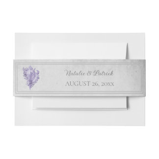 Purple Conch Shell Invitation Belly Band