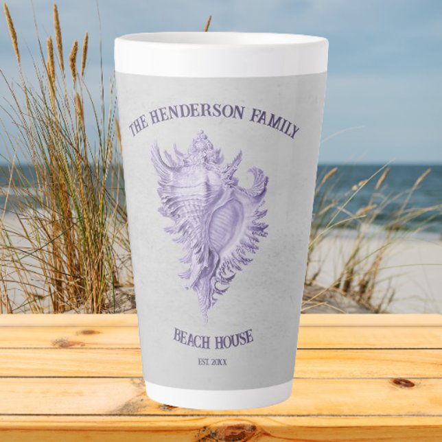 Purple Conch Shell Latte Mug (Purple Conch Shell Personalized Latte Mug)