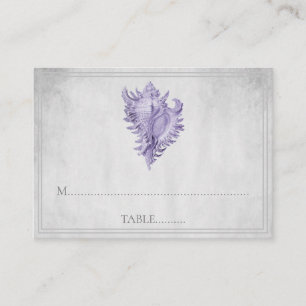 Purple Conch Shell Wedding Place Cards