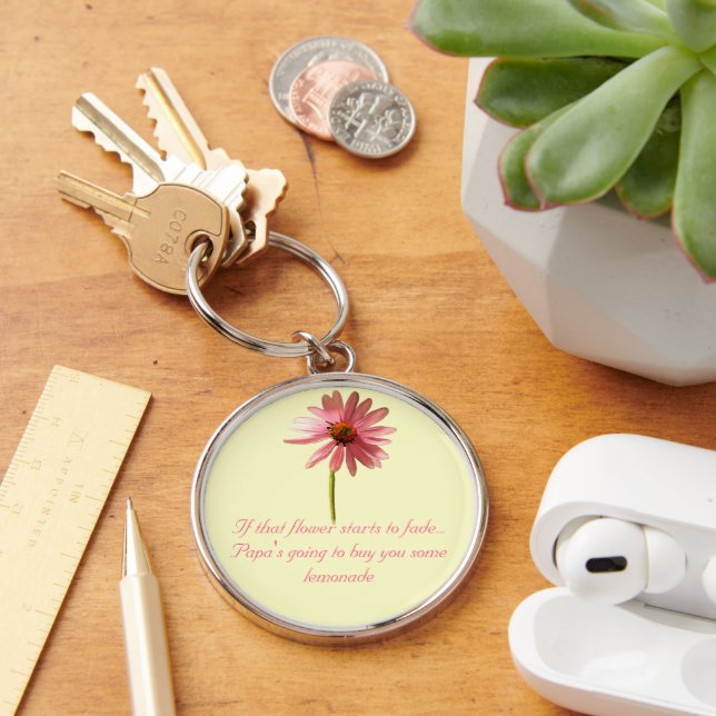 Purple Cone Flower Echinacea purpurea Key Ring (Desk)