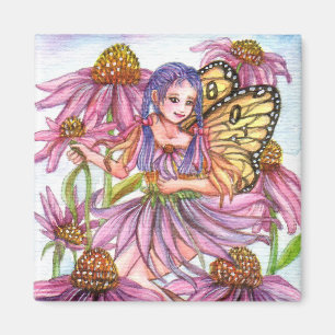 Purple Cone Flower Fairy Magnet