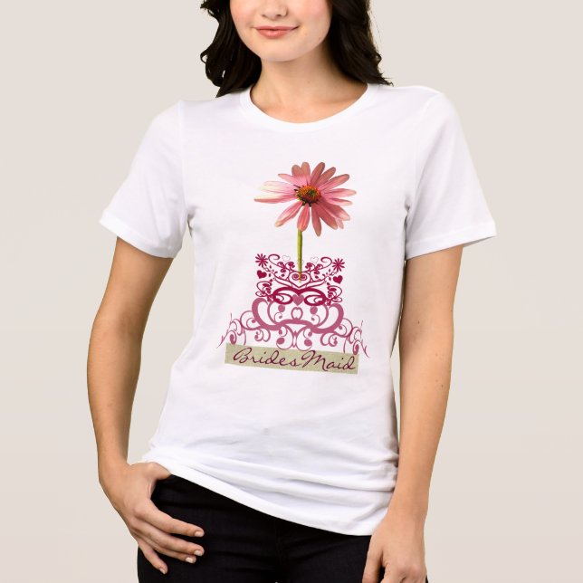 Purple Coneflower Bridesmaid  Tri-Blend Shirt (Front)