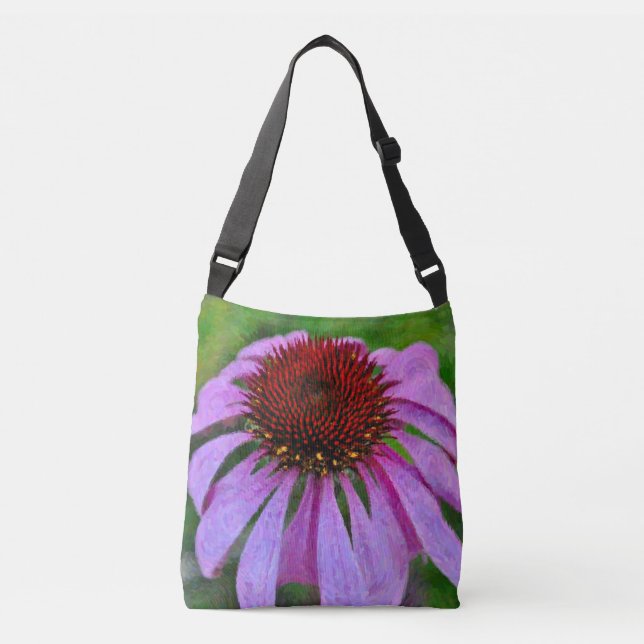 Purple Coneflower Crossbody Bag (Front)