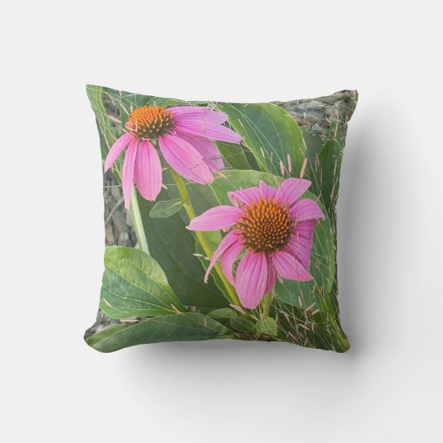 Purple Coneflower Photo Pillow (Front)
