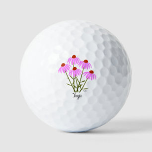 Purple Coneflowers Golf Balls Personalised