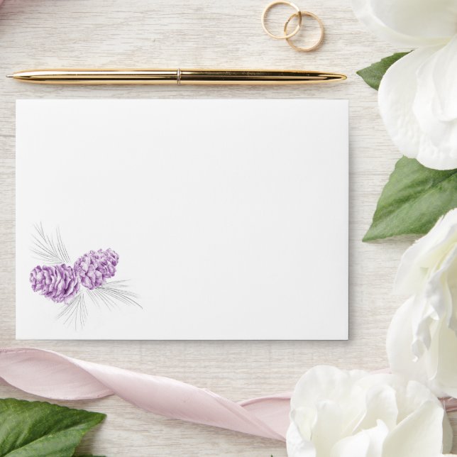 Purple cones wedding or occasion envelope (Wedding)