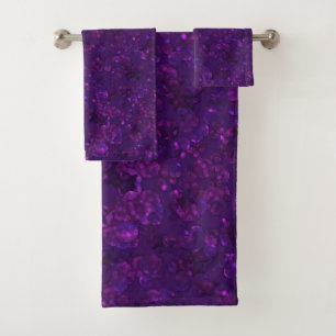 Purple confetti bath towel set