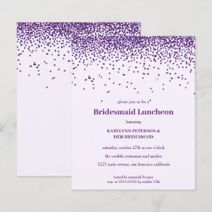 Purple Confetti Bridesmaids Luncheon Wedding