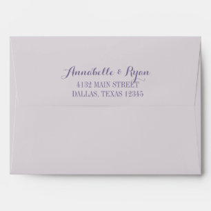 Purple Confetti Pale Personalised Wedding Envelope
