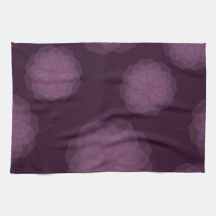 Purple, cool, trendy modern simple floral abstract tea towel