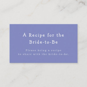 Purple Coordinate Bridal Shower Recipe Request Enclosure Card