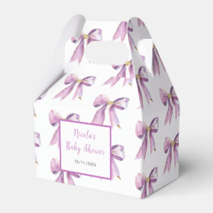 Purple Coquette Bow Baby shower Favour Box