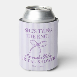 Purple Coquette Bow Knot Bridal Shower Favor Can Cooler