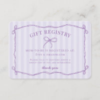 Purple Coquette Bow Lavender Baby Shower Registry
