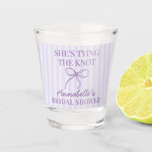 Purple Coquette Bow Paste Knot Bridal Shower Favou Shot Glass