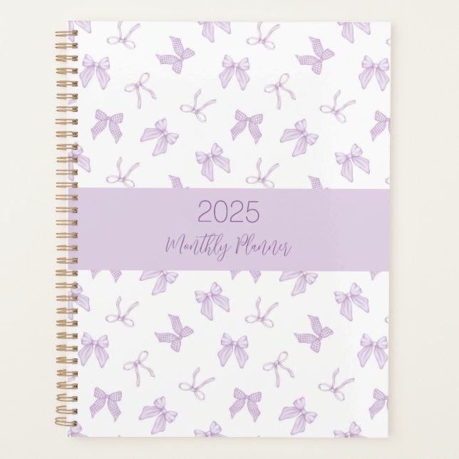 Purple Coquette Bows Planner (Front)