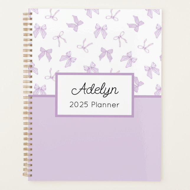 Purple Coquette Bows Planner (Front)
