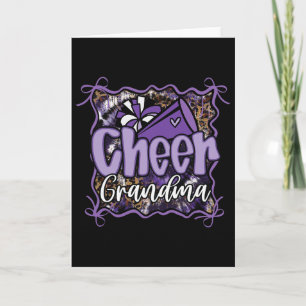 Purple Coquette Cheer Grandma Cheerleading Pom Meg Card