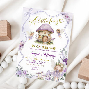 Purple Coquette Fairy Girl Baby Shower Invitation