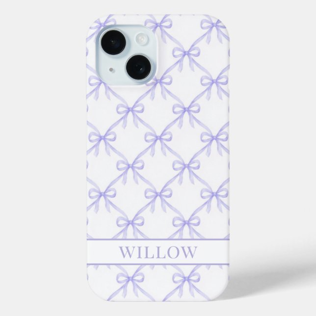 Purple Coquette Watercolor Bows Case-Mate iPhone Case (Back)