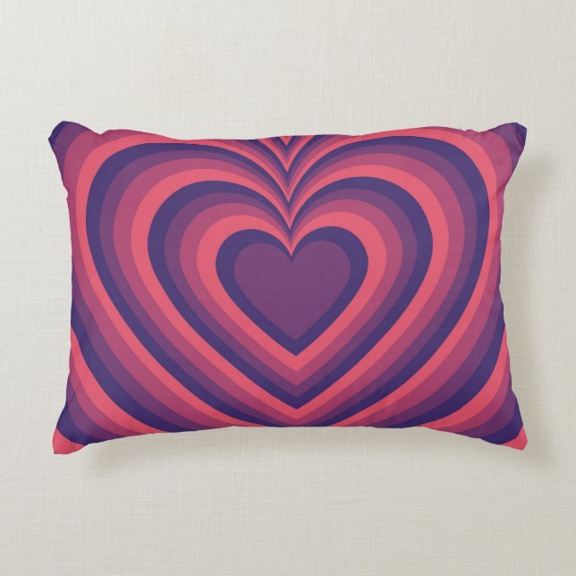Purple Coral Red Hypnotic Heart Love Pattern Decorative Cushion (Front)